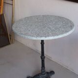 Round bistro table in gray stone
