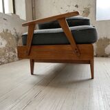 Daybed expandable Scandinavian 2-seater bench