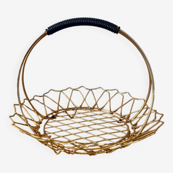 Vintage brass and scoubidou basket