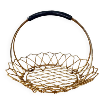 Vintage brass and scoubidou basket