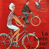Original poster "Health on 2 wheels" Bike, Bicycle 40x60cm 60's