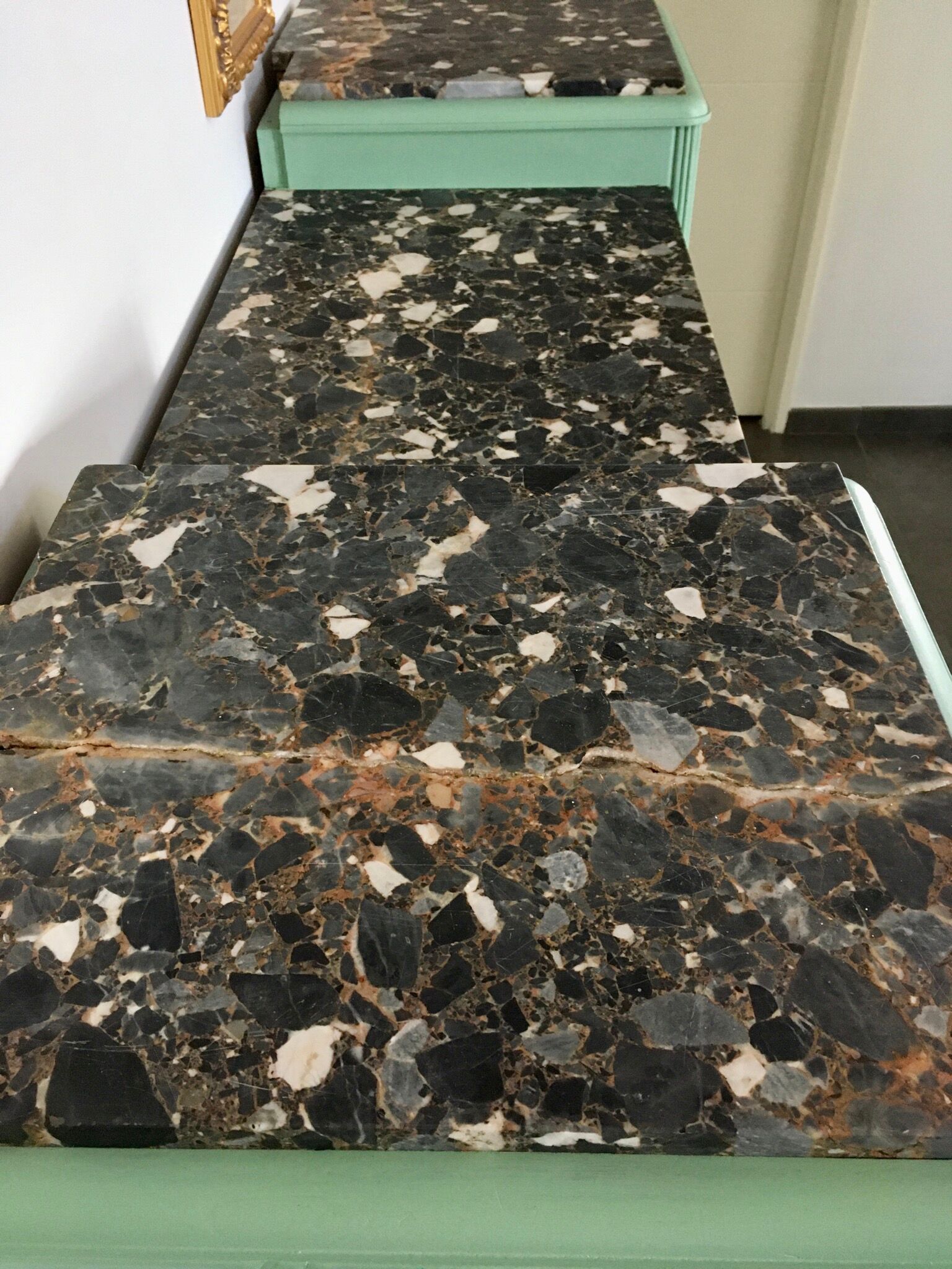 Old art deco green mint buffet