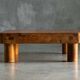 Brutalist pine low coffee table, France, 1960s