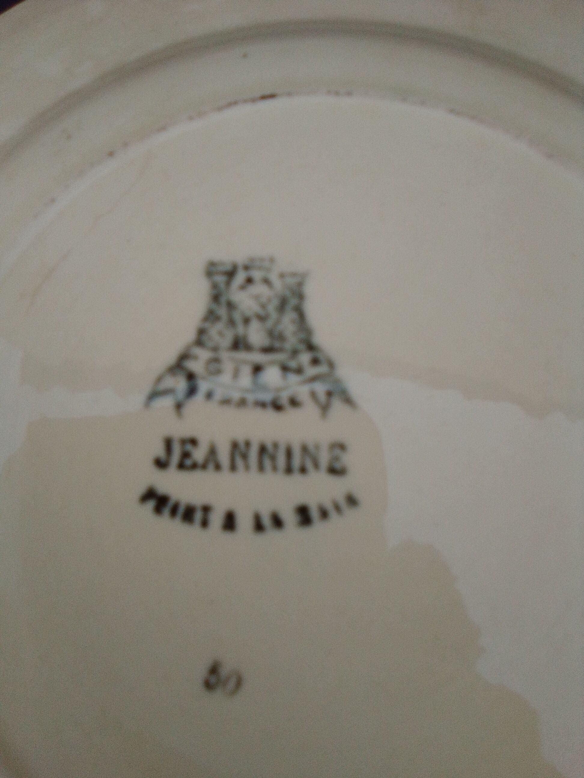 Assiette à dessert en faïence de gien modèle jeannine diam 19 cm