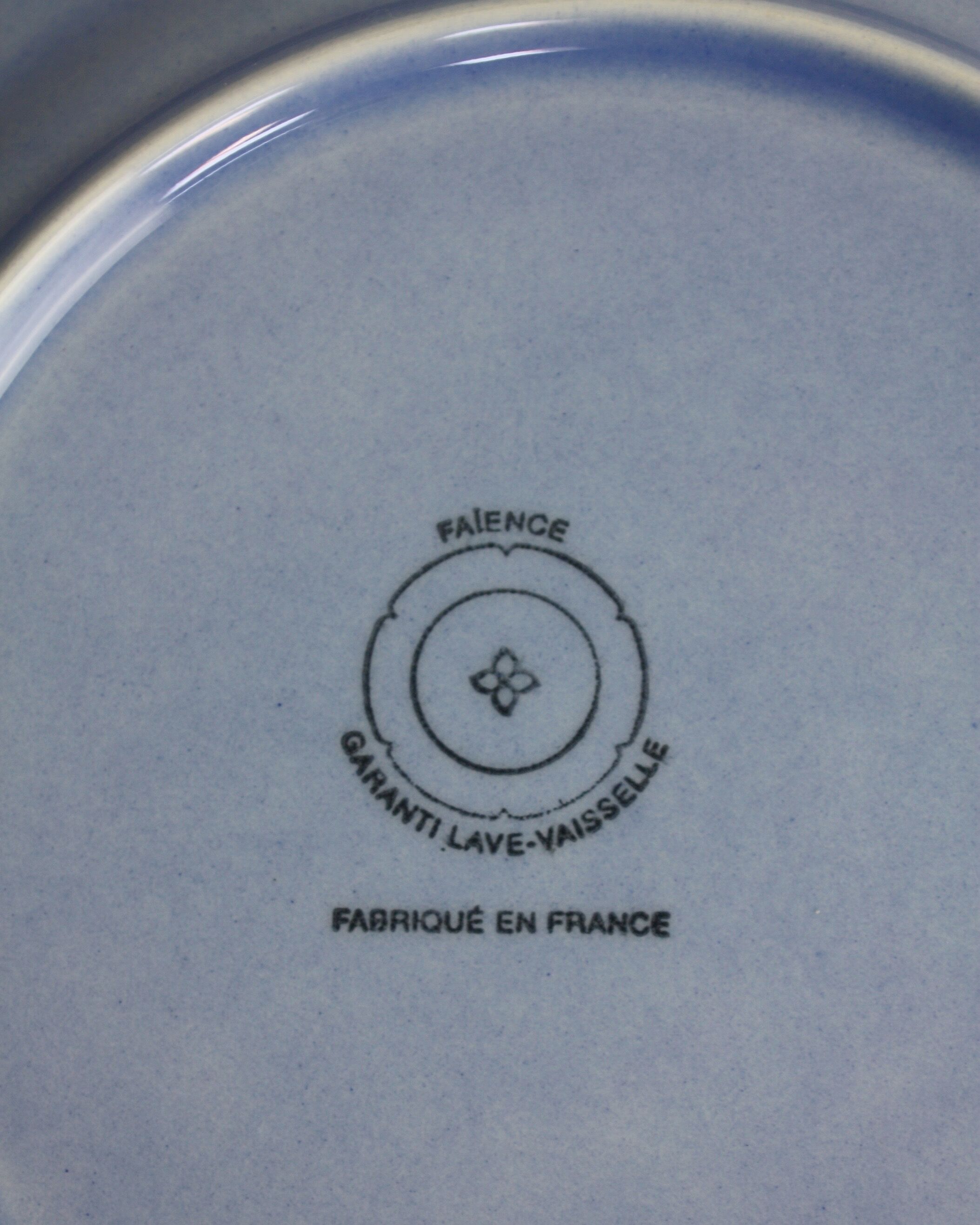 Set of 6 blue ceramic plates