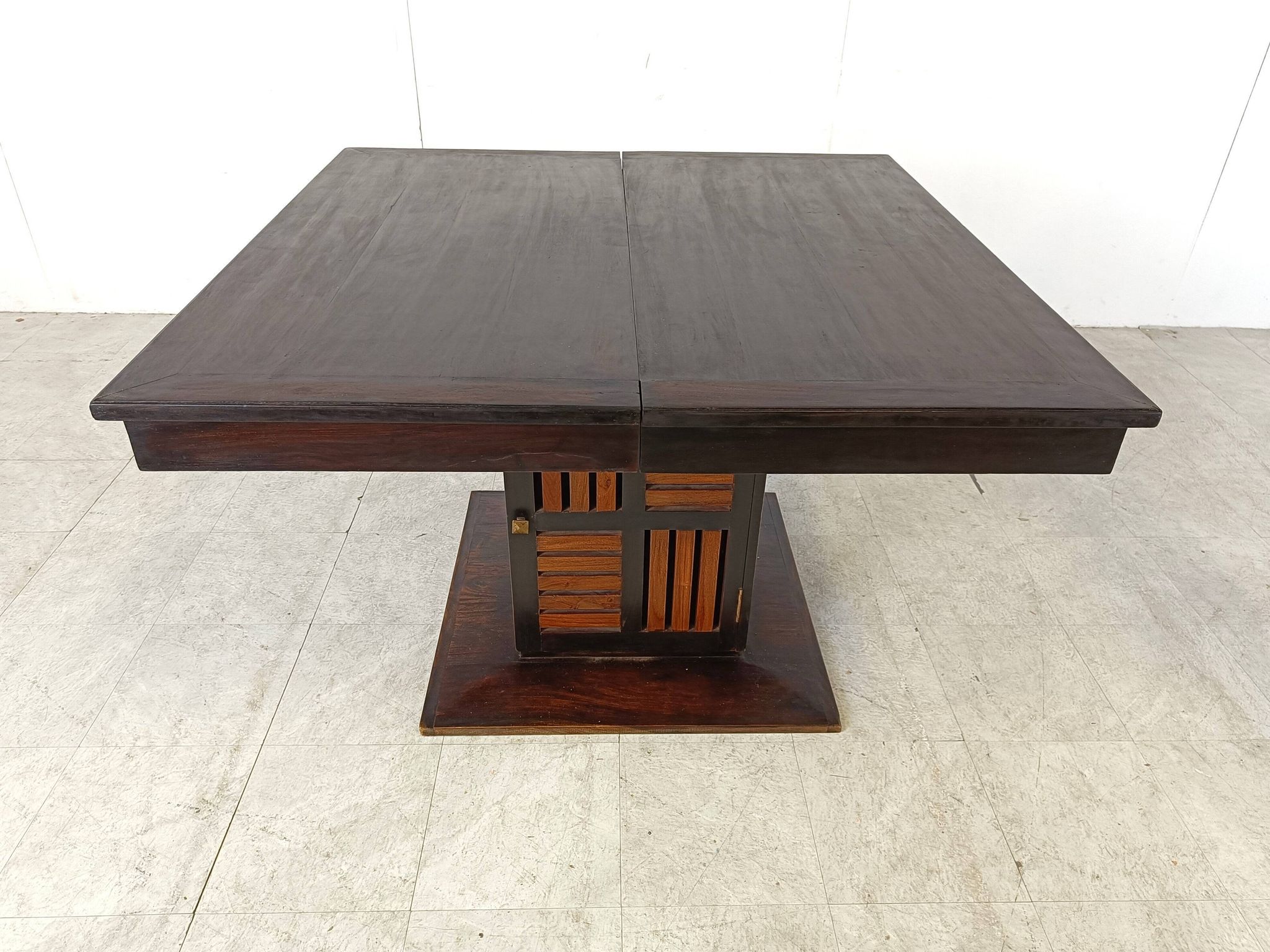 Mid-century bamboo high back dining chairs with table, 1960s