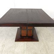 Mid-century bamboo high back dining chairs with table, 1960s
