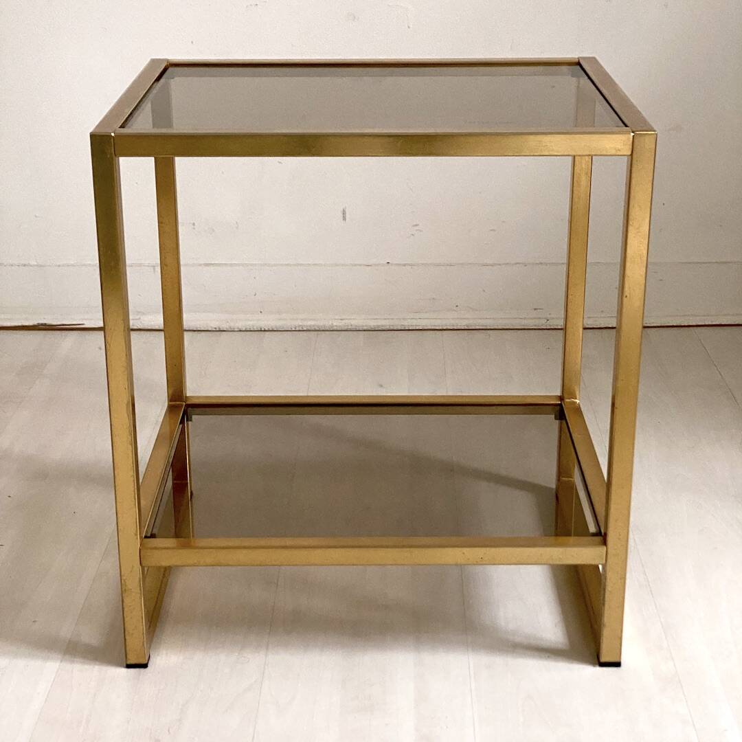 Vintage 80's gold end table