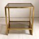 Table basse bout de canapé doré vintage 80's