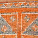 3x12 Rug For Laundry Orange Turkish Vintage Runner Rug, 95x370Cm SK 22033