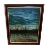Ancient table "swamp" signed Lanci