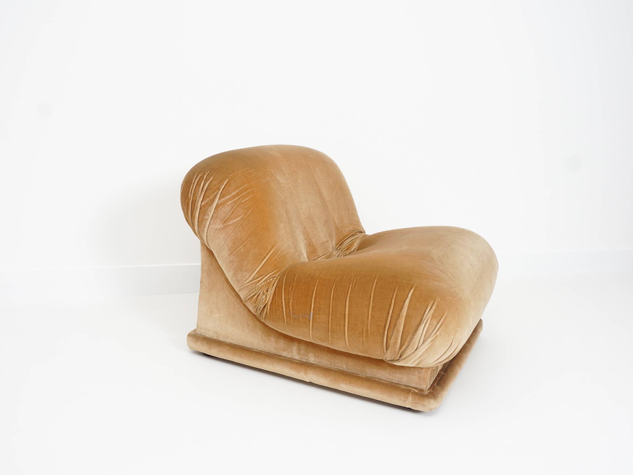 Italian Velvet Slipper Chair