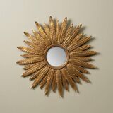 Miroir convexe gros cadre feuilles 39 cm