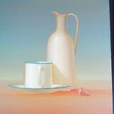 Surreal composition, Serge Carré, 60s, oil on canvas