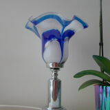 Lampe vintage verre bleue Mazzega