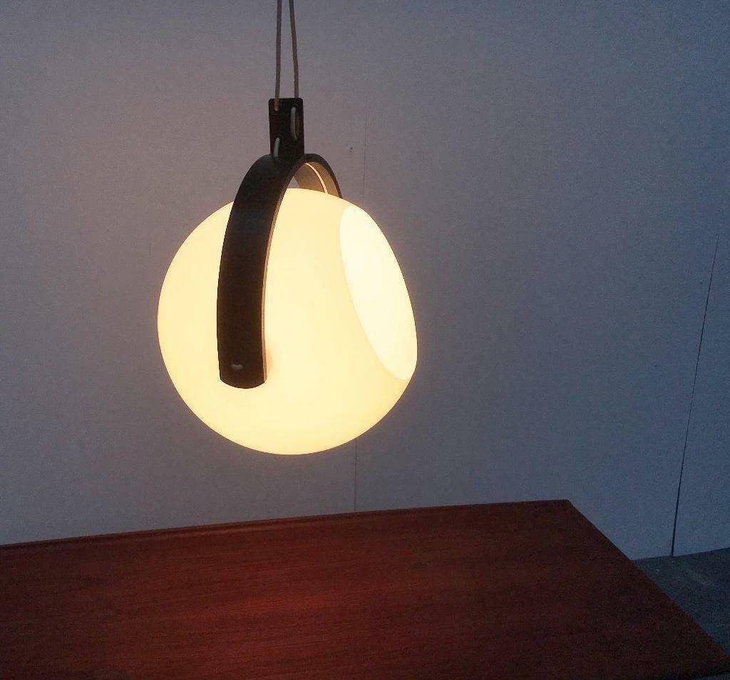 Mid-Century Swiss Space Age Plastic & Plywood Pendant Lamp from Temde, 1960s