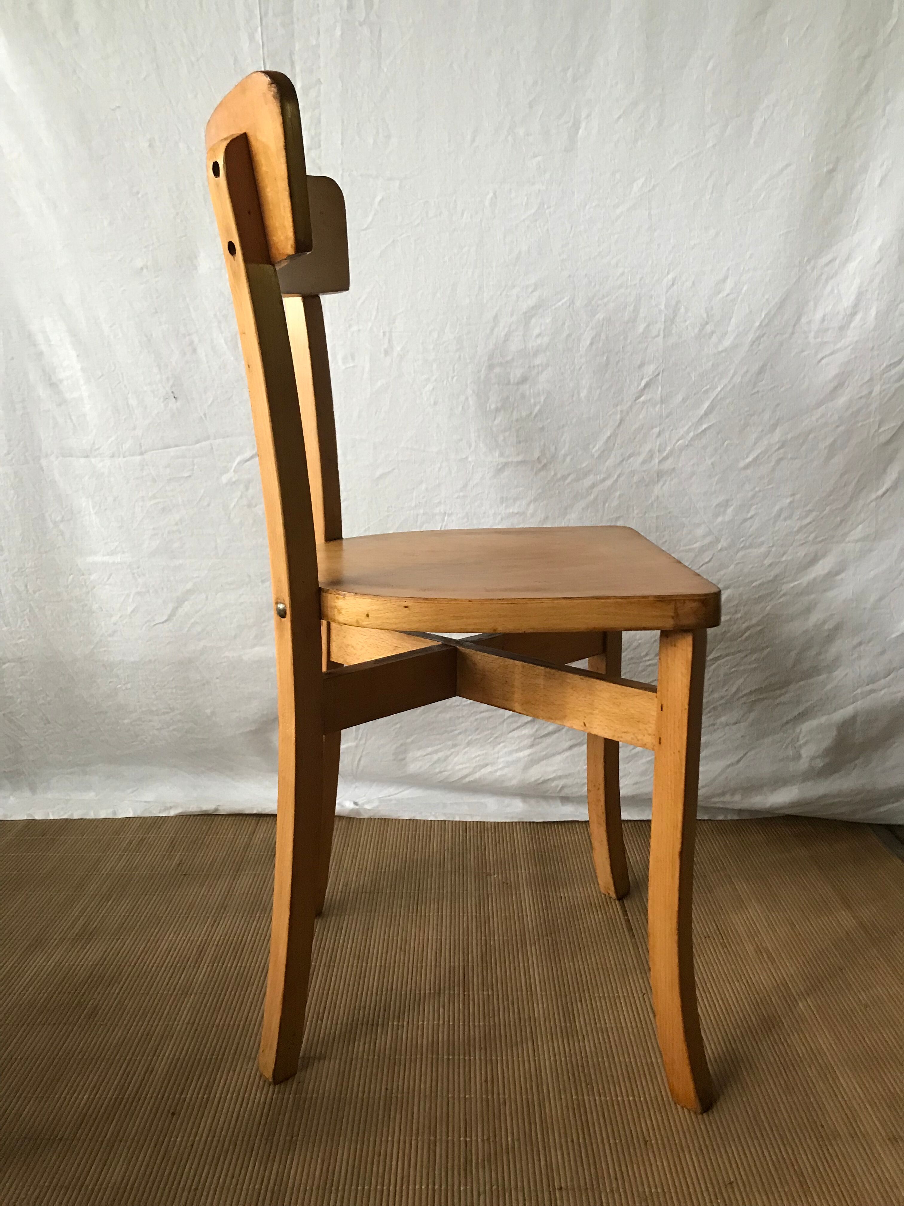 Set of 4 vintage bistro chairs manufacture Boiclerc
