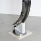 Sculptural space age floor lamp in marble and chrome metal, italian design