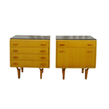 Set of vintage wooden design bedside tables