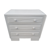 Commode vintage table à langer blanc poudré