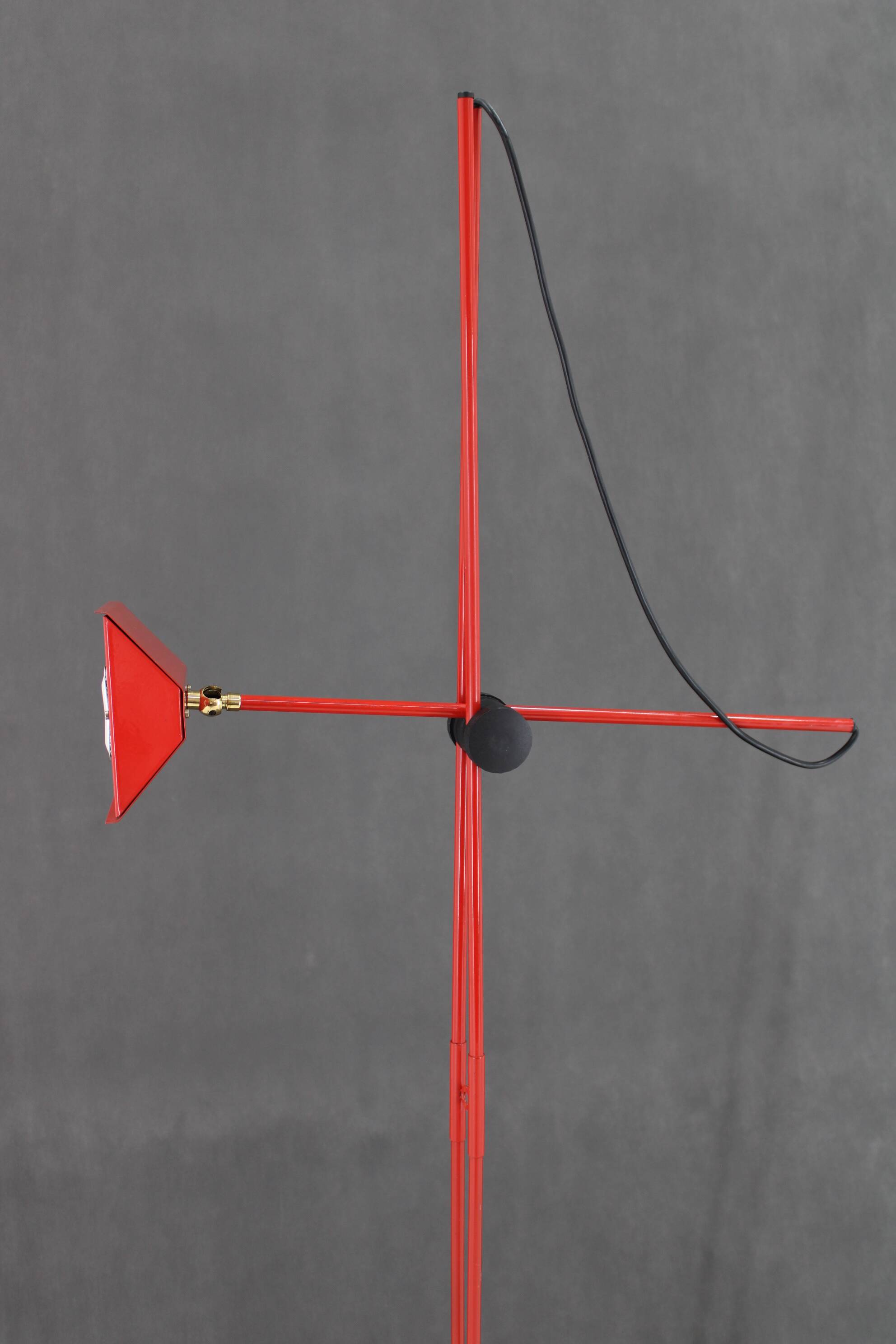 1980s Halogen Red Floor Lamp, Italy