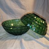 2 salad bowls green 70s