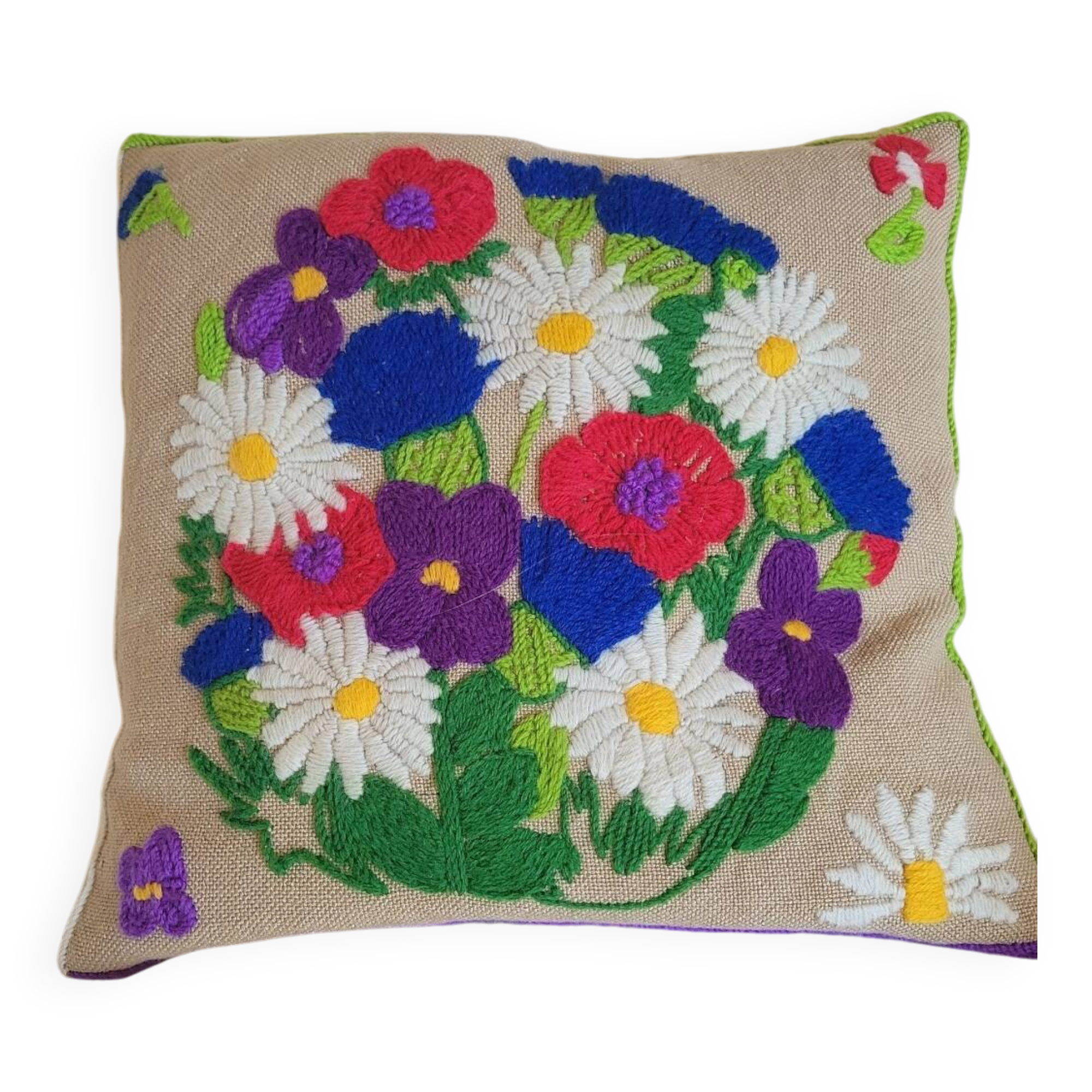 Vintage embroidered cushion