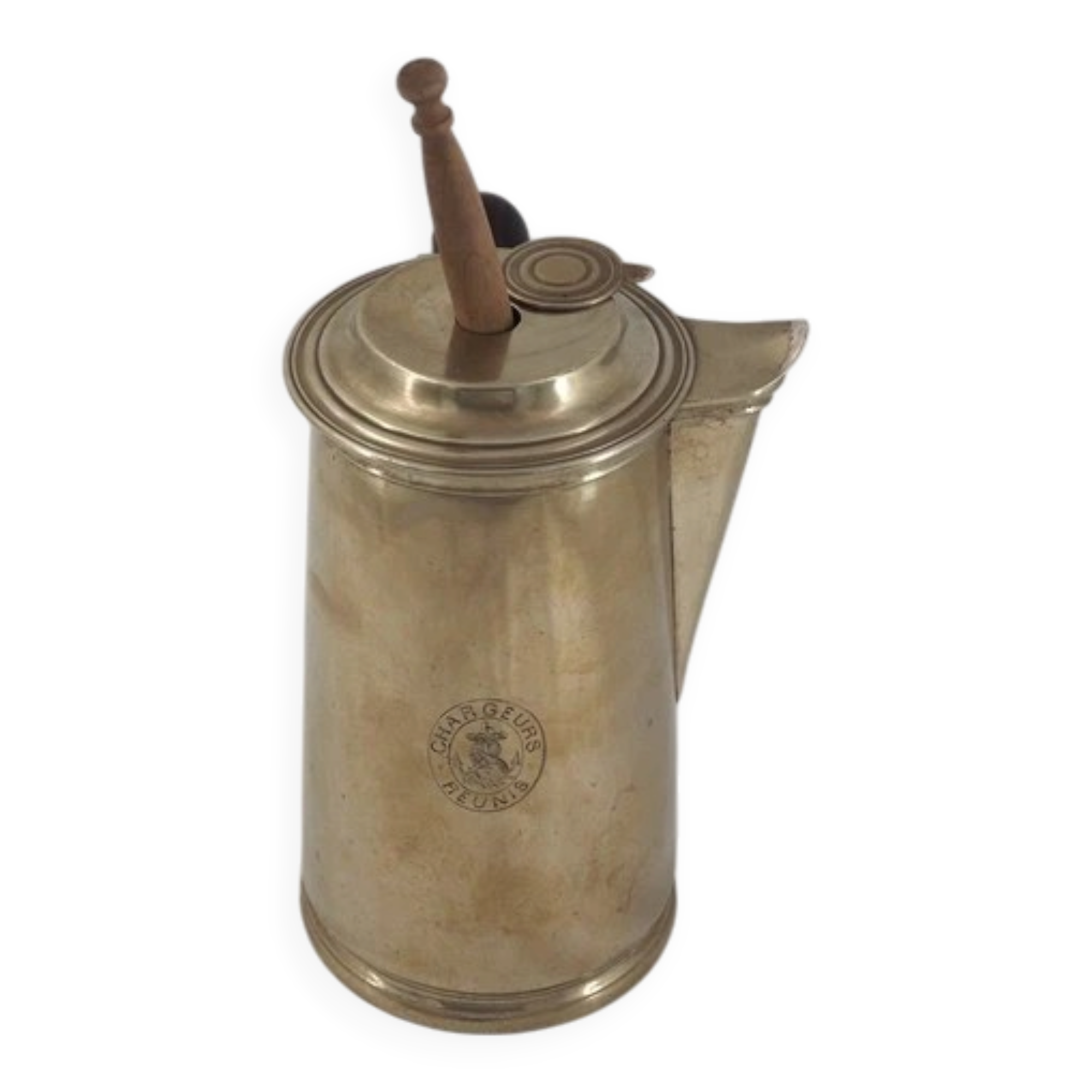 Christofle large chocolate pot marked with the shipping company Chargeurs Réunis.