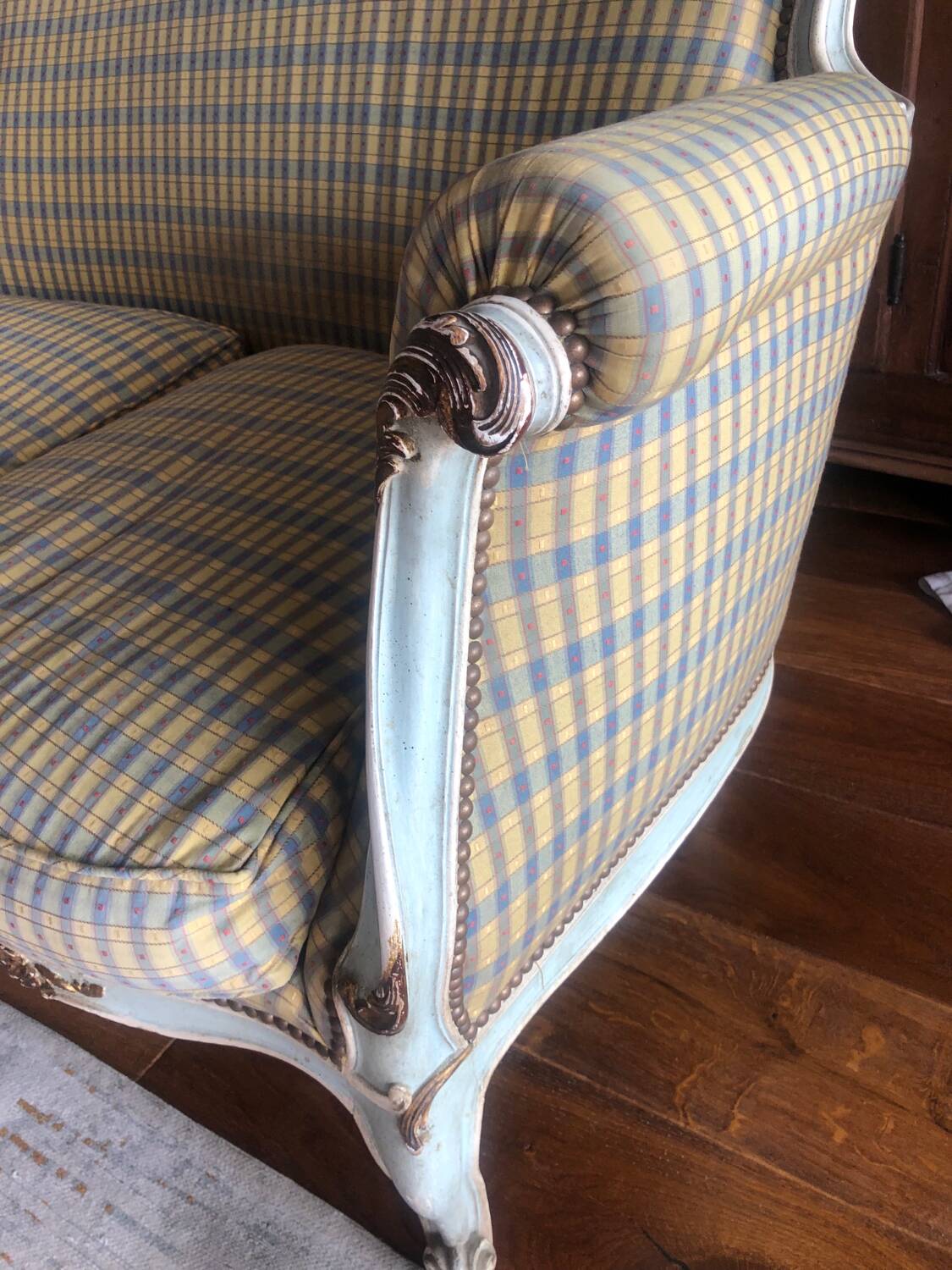 Louis XV rococo sofa and armchair