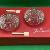 Baccarat crystal salt and pepper shakers in their box