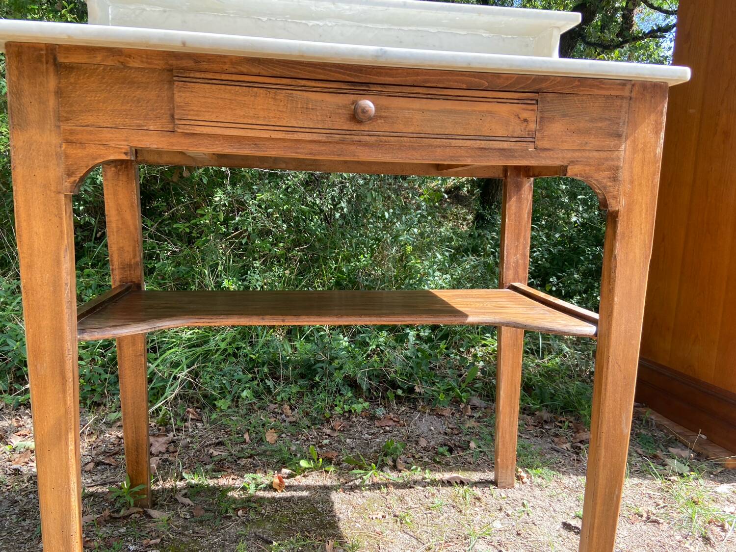 1900s wooden and marble dressing table