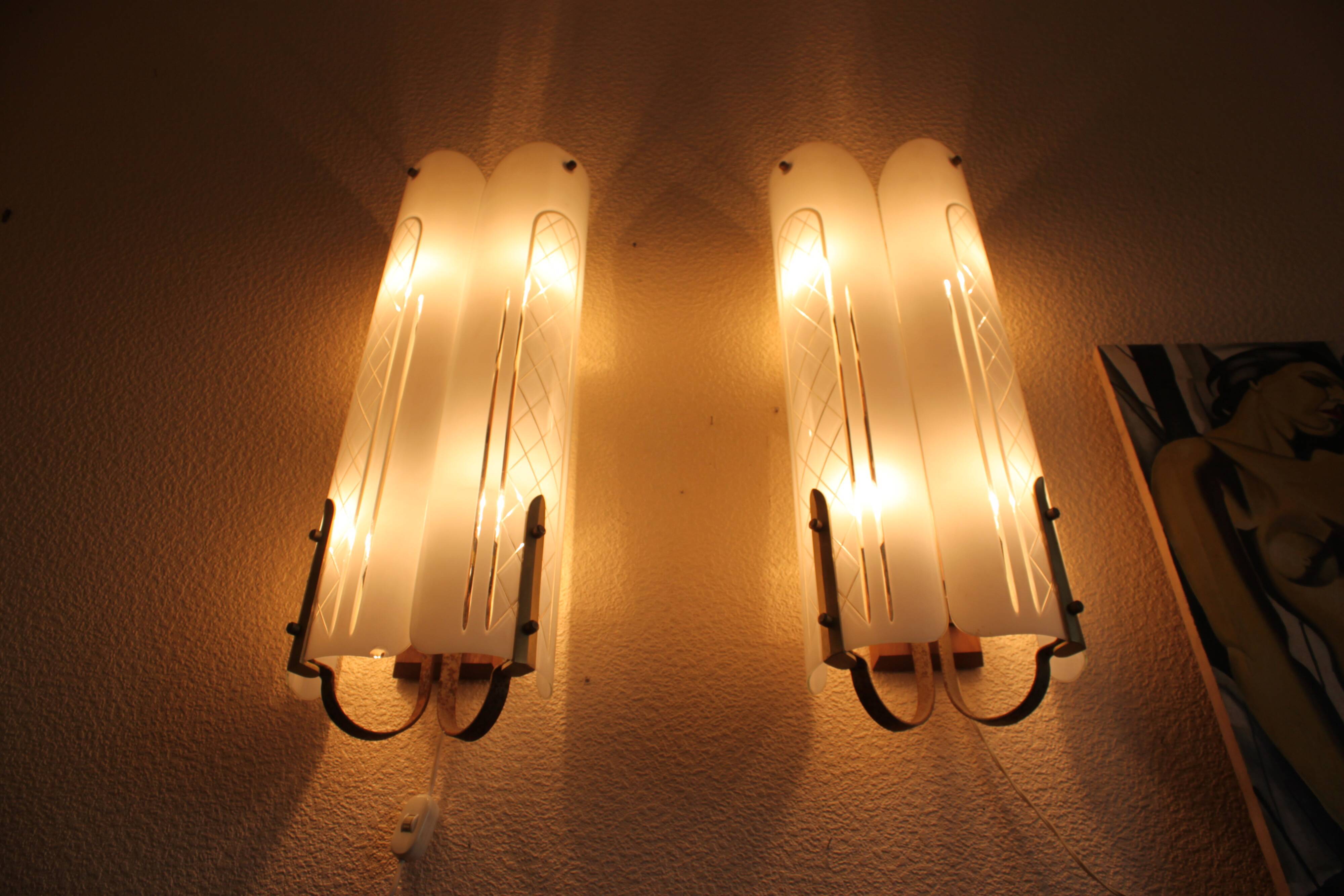 Art Deco wall lamps from cinema, vintage
