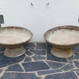 Paire de jardinières vasques années 50 fibrociment