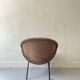 Fauteuil design en daim marron circle ballon de Lusch & Co, Allemagne 1970