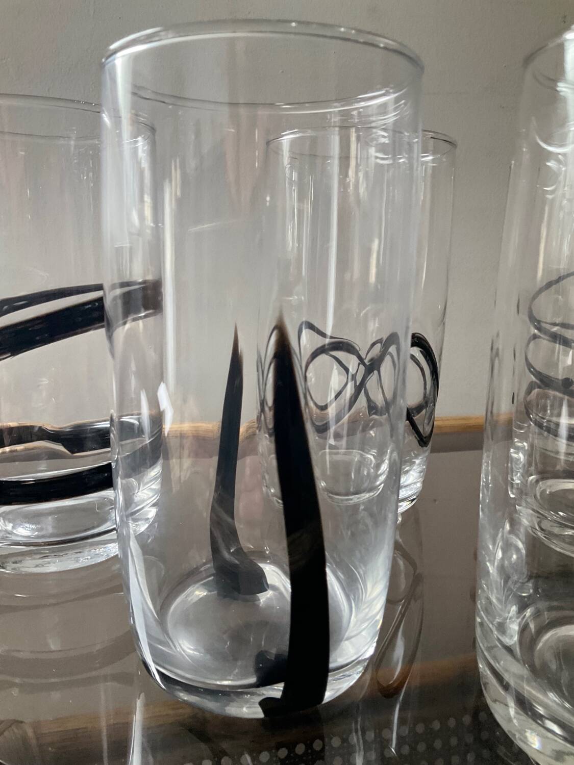 Series of 6 vintage Murano glasses including glass paste