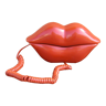 Vintage hot red lips landline telephone