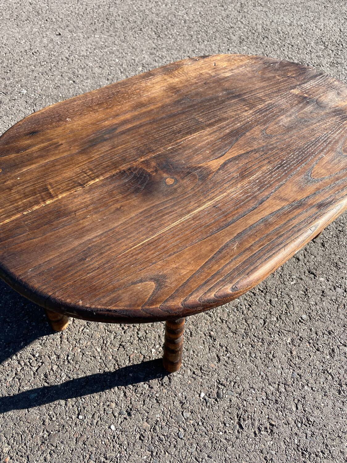 Small coffee table in turned wood