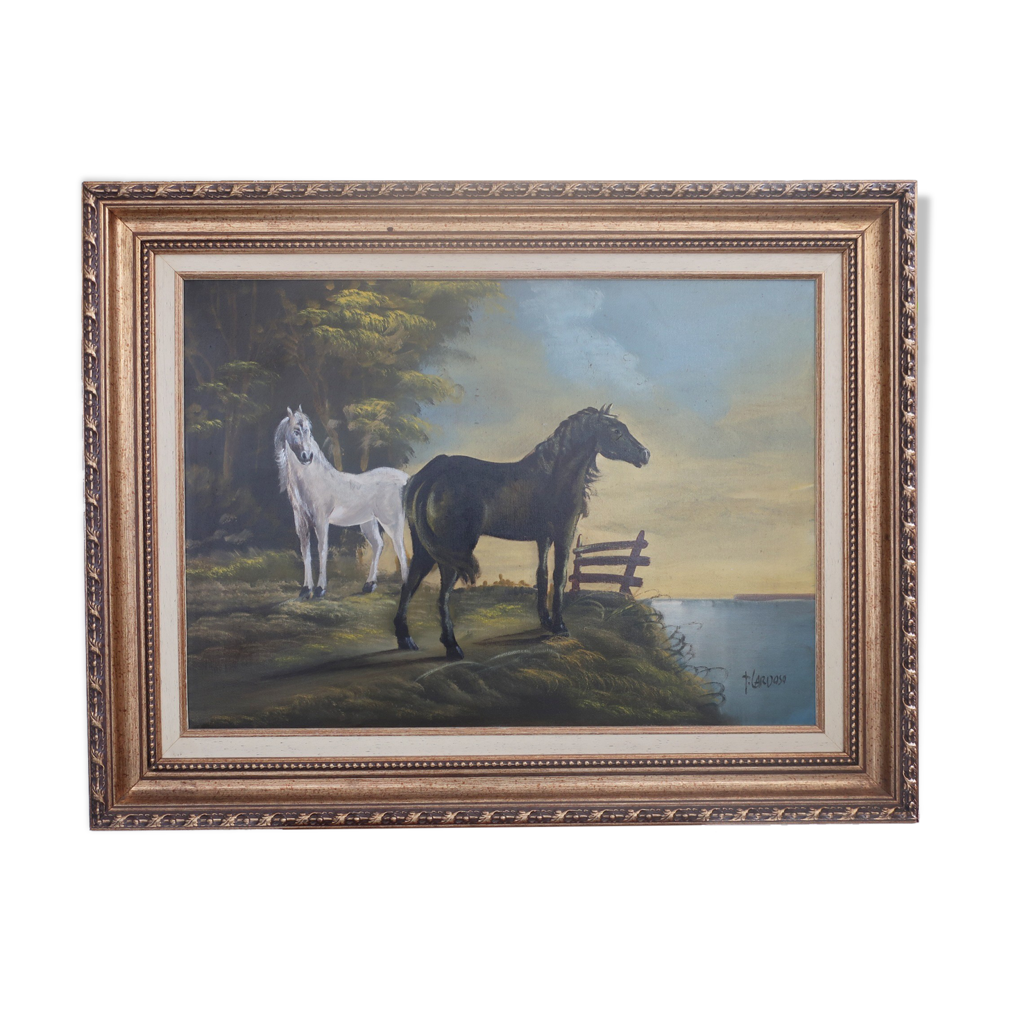 Oil painting - horses - painter teixeira cardoso.