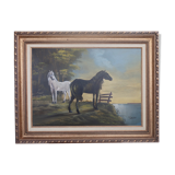 Oil painting - horses - painter teixeira cardoso.