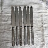 6 antique stainless steel knives - Foliage design