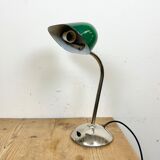 Vintage Green Enamel Bank Lamp, 1950s