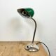 Vintage Green Enamel Bank Lamp, 1950s