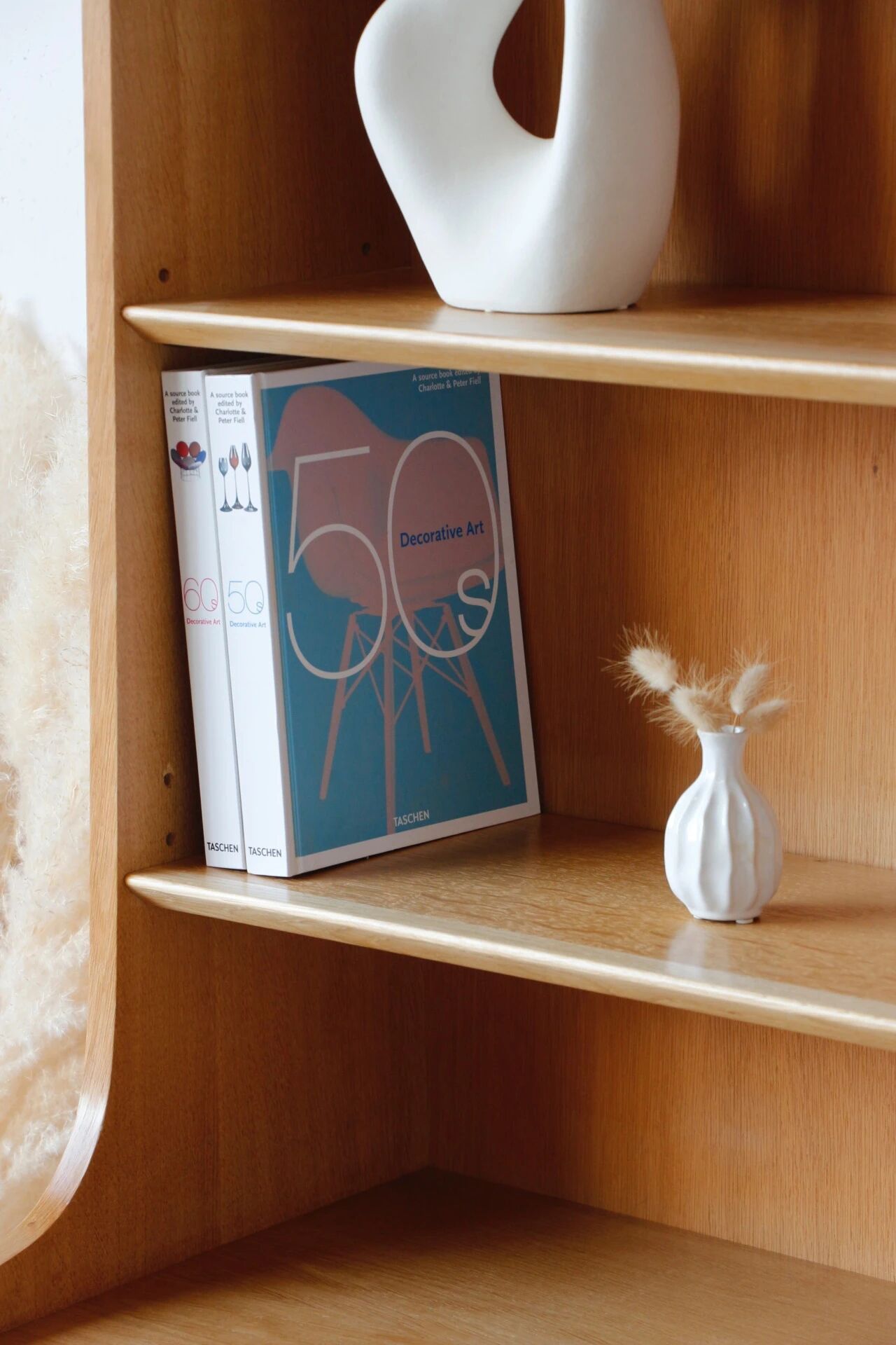 Renovated vintage Scandinavian oak library