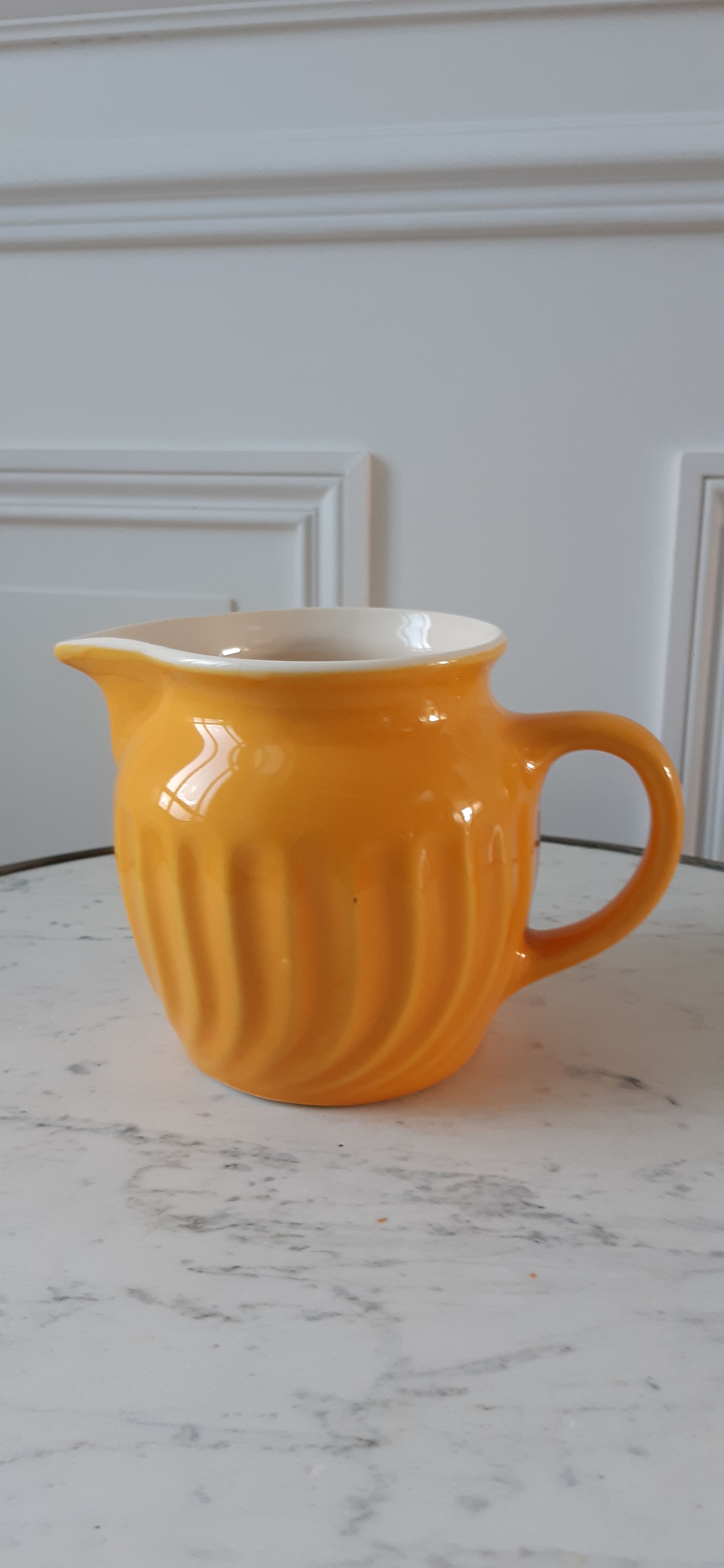Yellow ceramic pitcher 70s