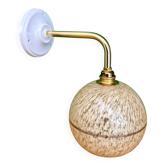 Vintage glass globe wall light in yellow and silver from Clichy.