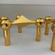 Series of 3 gold Nagel modular candlesticks