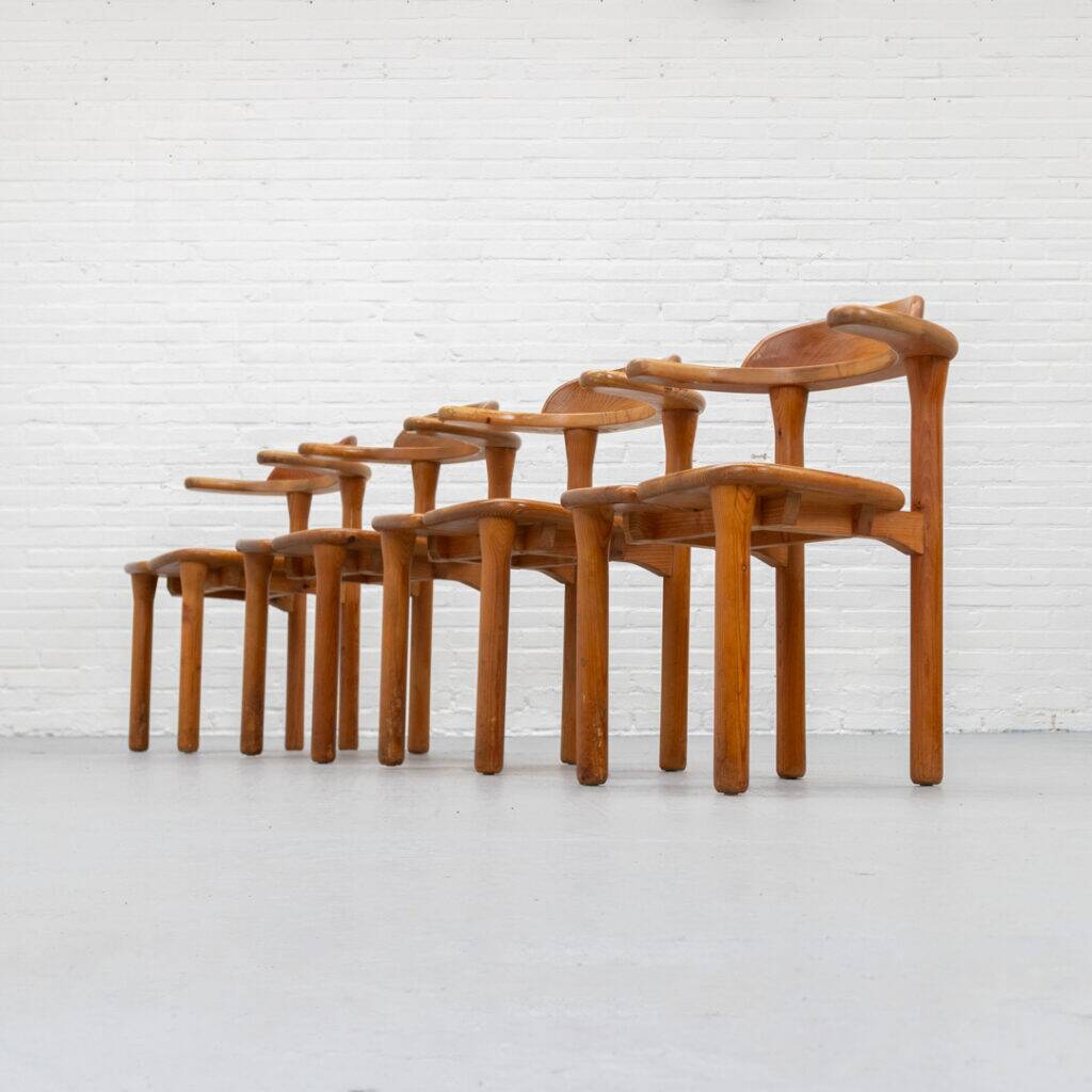 Set of 4 Alder Wood Opus Dining Chairs by Team 7 Austria