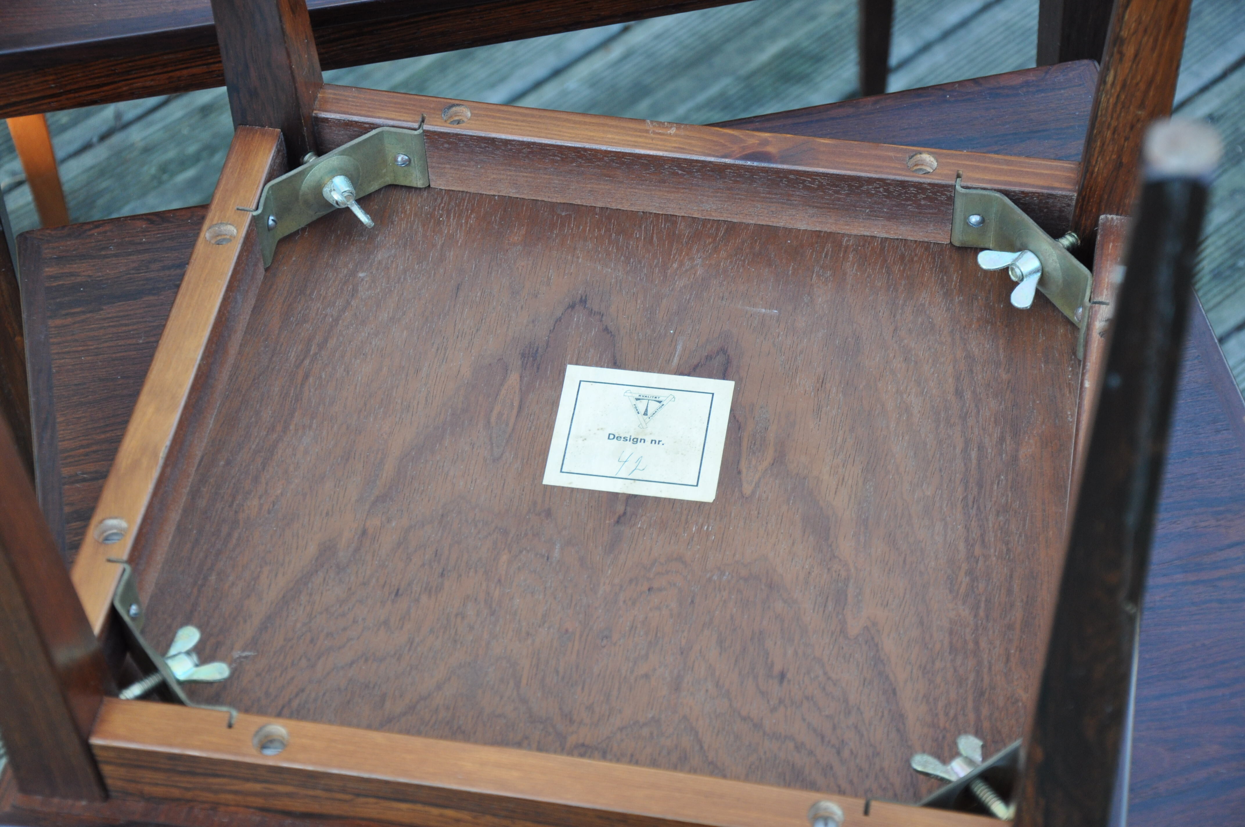 Kvalitet pull-out tables scandinavian 60s rosewood