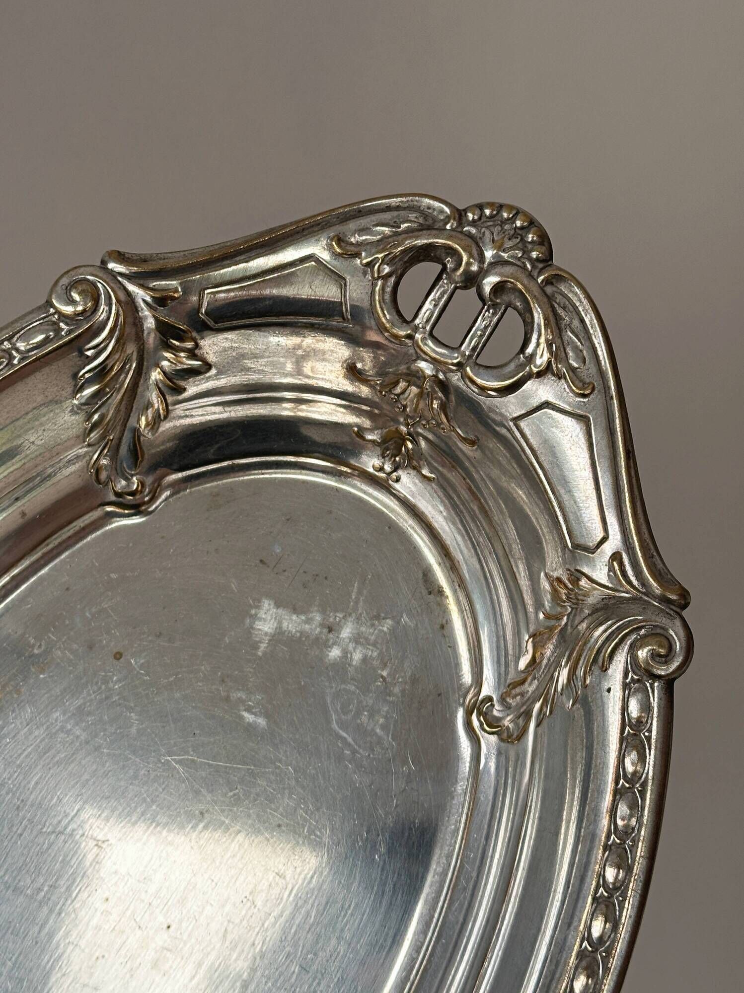 Antique silver bread basket