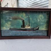 Old Diorama of the Bassens Tugboat in La Rochelle in 1917